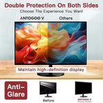 ANTOGOO V twenty-one point five inch privacy filter displaying the clear adhesive strips and slide mount installation options