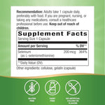 Nature's Way Selenium 100 capsules supplement facts and ingredient label details