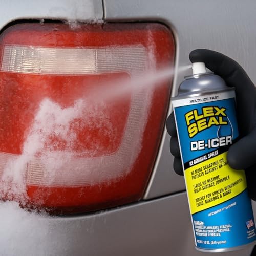 Clear windshield view after using Flex Seal anti freeze pre treatment aerosol