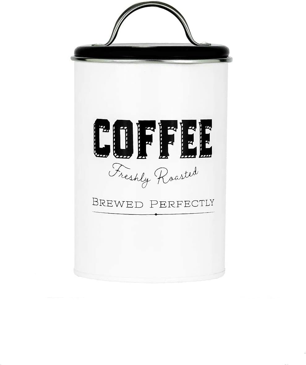 Amici Home Cottage Metal Coffee Canister 42 Fluid Ounce front view