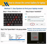 Replacement battery package configuration displaying the secure mounting screw holes for easy notebook installation.