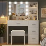 OTOQS dressing table mirror showing warm light mode during luxury makeup application