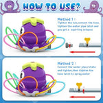 Authentic imported Samtop kids sprinkler packaging and connector parts