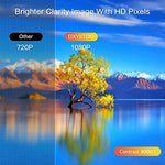 Dxyiitoo outdoor movie projector displaying smartphone screen mirroring interface over wireless network