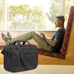 EMPSIGN expandable messenger bag showing interior compartments for seventeen inch laptops