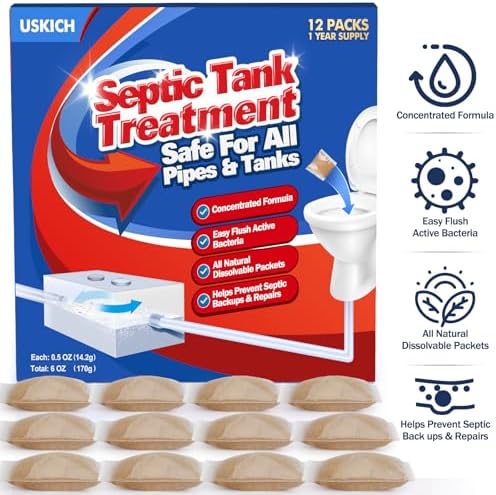 Uskich Septic Tank Treatment dissolvable packets close up
