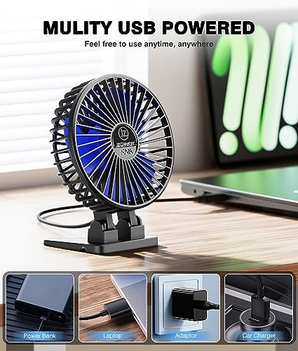 JZCreater portable cooling fan with the front cover detached for easy cleaning maintenance