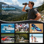 Sogries zoom monocular telescope packaging layout showcasing the included carrying bag and wrist strap accessories.