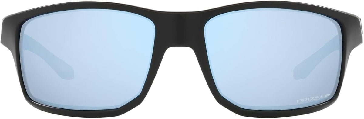 Oakley Gibston men sunglasses angled perspective highlighting high-wrap design.
