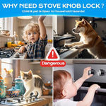 Universal child proof stove knob lock open view