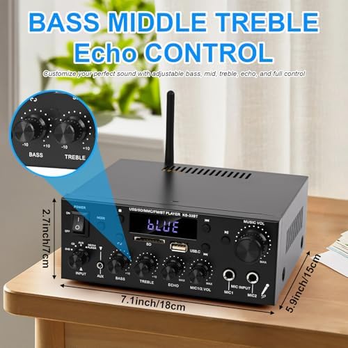 Romicta karaoke sound mixing station highlighting dual mic inputs and independent echo control functionality