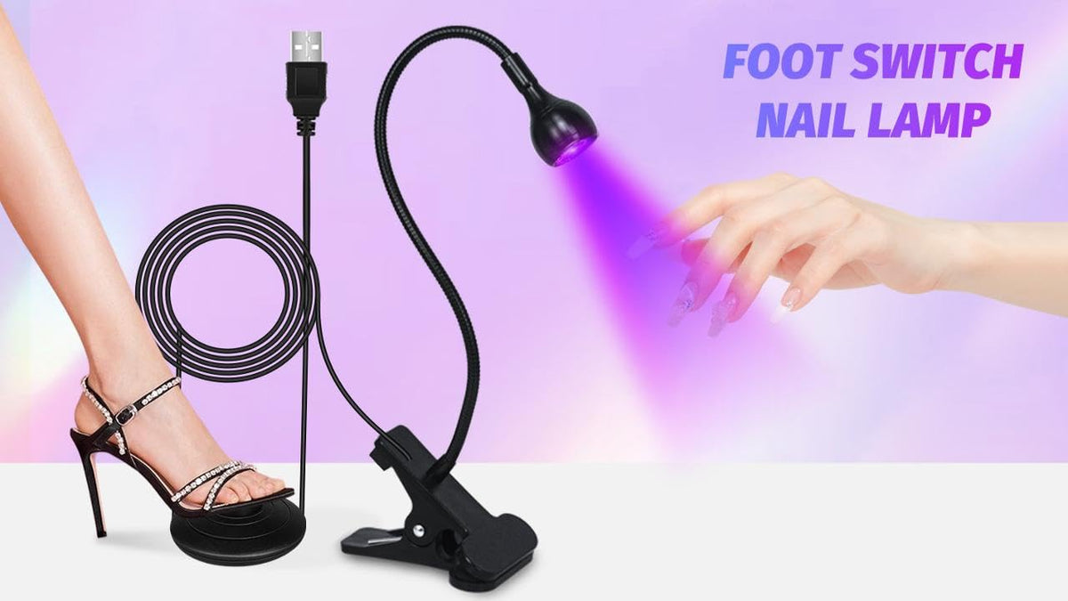 Compact and portable AORAEM foot control nail lamp package setup for mobile salons