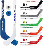 Full packaging view of the imported American indoor knee hockey set showing product contents and branding.