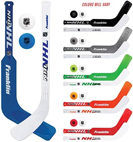 Full packaging view of the imported American indoor knee hockey set showing product contents and branding.