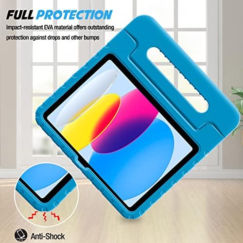 Blue Ethylene Vinyl Acetate foam protective case set up in a steep viewing angle kickstand mode