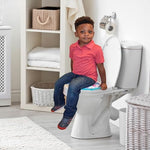 Toddler training seat showcasing the flexible plastic bonus storage hook