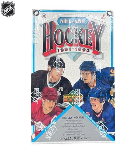 Rear panel of Collector's Choice 1991-92 Upper Deck Hockey box showing NHL licensing details