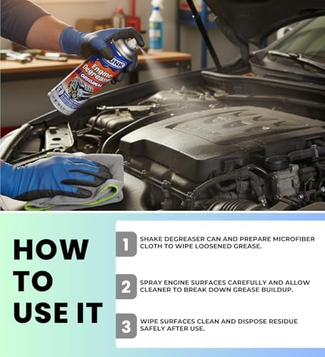 Aerosol engine bay cleaning spray formula safe for plastic and rubber components under the hood