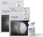 Mediheal Micro Needle Serum and Collagen Gel Mask set components displayed for skin texture improvement.