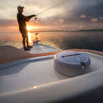 Top angle view of Minn Kota i-Pilot heading sensor for marine navigation