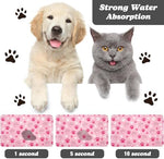 Cat Pet Feeding Placemats Pink Material Texture