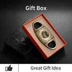 V-Cut Cigar Cutter, Sharp Blade Stainless Steel Carved Cigar Guillotine Scissors with Gift Box(Color:Silver) - Image 6