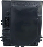 Close up view of the internal high pressure lamp burner lens inside the secure black protective housing unit