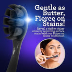 Educational graphic showing 8000+ soft bristles for sensitive gums