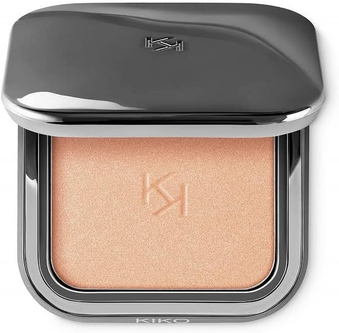 KIKO Milano Glow Fusion Powder Highlighter front view closed gunmetal compact