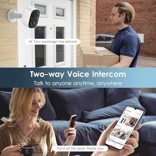 Geekee twin pack security cameras displayed alongside the wall mounting brackets and screws