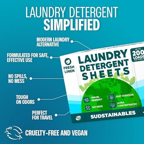 Laundry sheets being placed into a washing machine for a fresh linen load.