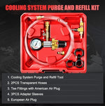 Pneumatic vacuum radiator purge manifold with brass fittings and pressure gauge