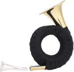 Brass Bb Horn With Velvet Bag, Bracket, Clean Cloth - Pocket French Horn - Image 9
