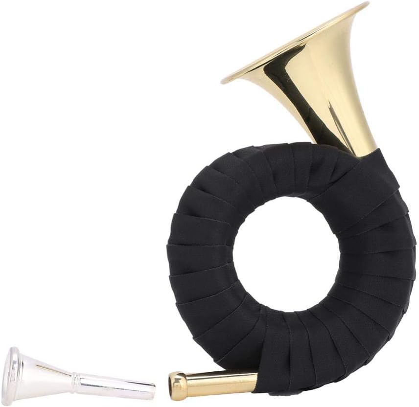 Brass Bb Horn With Velvet Bag, Bracket, Clean Cloth - Pocket French Horn - Image 9