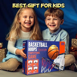 Children playing with HopeRock indoor basketball hoop in a living room