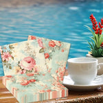 Display of four different floral patterns on CMUSKO napkins
