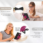 MoKo hand strap applied to e-reader in landscape orientation