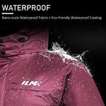 Close up of ILM motorcycle rain suit waterproof zippers and pockets