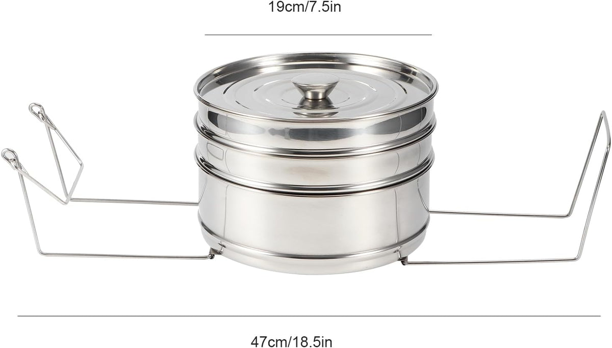 Ejoyous stainless steel steamer set displayed with sling handle