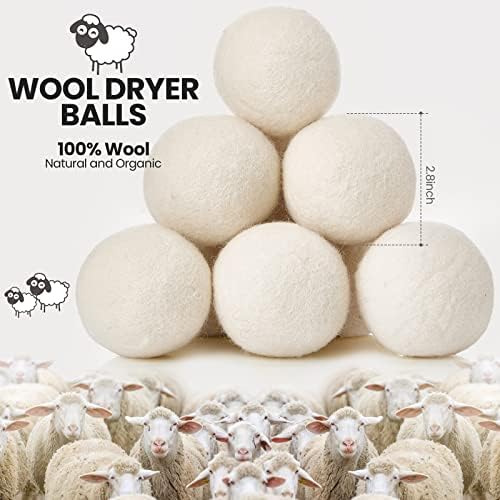 Roowest reusable wool balls with cotton muslin storage bags