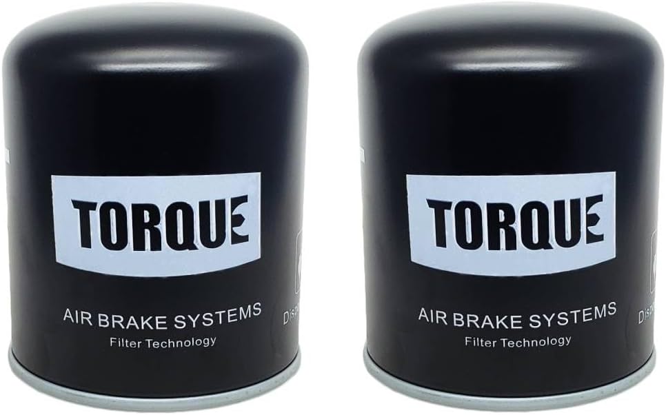 Torque oil coalescing air dryer cartridge front view showing heavy duty steel casing.