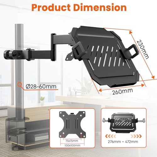 Putorsen ergonomic laptop mount showing tilt adjustability