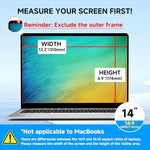 Removable laptop screen privacy shield demonstrating the matte and glossy reversible surfaces.