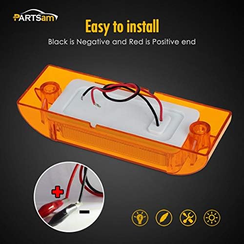 Partsam 12V DC waterproof truck marker light highlighting the surface mount base dimensions