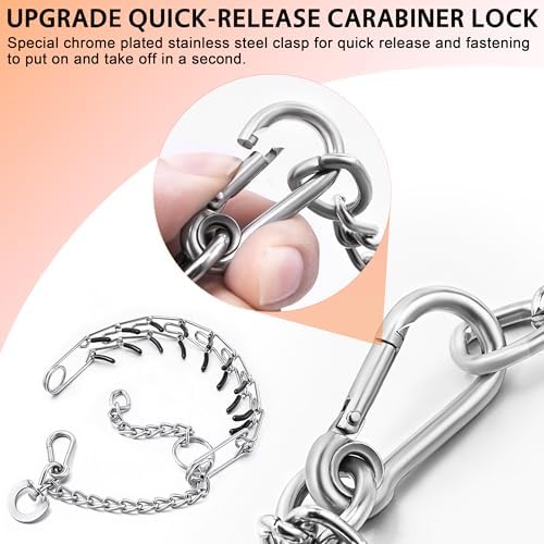 Dog Pinch Collar, Adjustable Quick Release Choke Training Collar, Stainless Steel Prong Collar for Large Medium Small Dogs - Image 5