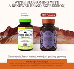 Herbal menstrual supplement bottle showing ingredients like Black Haw and Cramp Bark