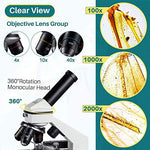Microscope for Kid Student Adult, 100X-2000X Compound Monocular Microscope with Mechanical Platform Slides Set, Phone Adapter for School Home Education - Image 4