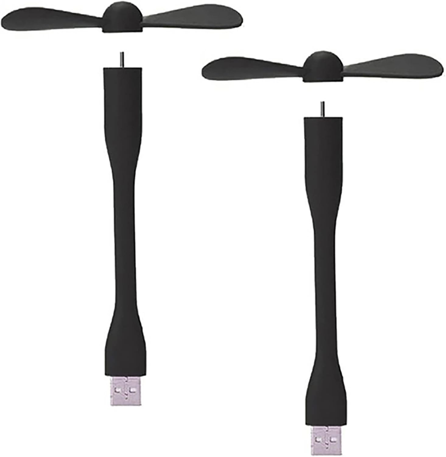 Sokelinn-six USB flexible fan front view showing black dual blades for personal cooling.