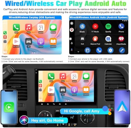 Awesafe touch screen car radio display showing Apple CarPlay interface