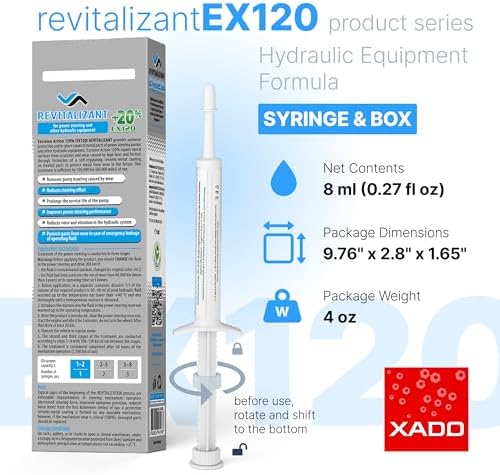 XADO EX120 metal repair conditioner syringe out of the packaging demonstrating the concentrated revitalizant gel